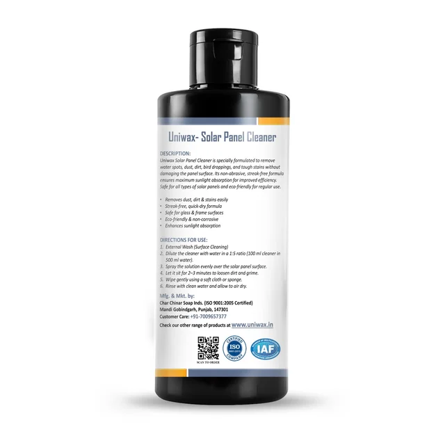 Uniwax Solar Panel Cleaner – Streak-Free, Eco-Friendly & Safe for All Panels - 200 ml