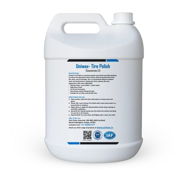 Uniwax Tyre Polish (1:2 Concentrate) – Deep Black Finish & Protection - 5 Kg