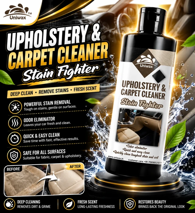 Uniwax Upholstery Cleaner – Car Interior Cleaner for Car Seats, Carpets, Roof Lining & Fabric Upholstery | Sofa & Carpet Cleaner | Deep Cleaning Foam Formula - 200ml