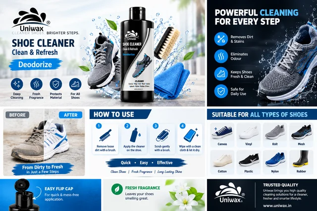 uniwax shoe cleaner concentrate Instant Stain & Dirt Remover | Safe for Leather, Canvas & Sneakers - 200ml