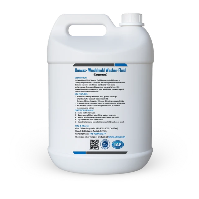Uniwax All-Season Windshield Washer Fluid Concentrated Cleaner for Cars, Removes Dirt & BugsUniwax All-Season Windshield Washer Fluid Concentrated Cleaner for Cars, Removes Dirt & Bugs - 5kg
