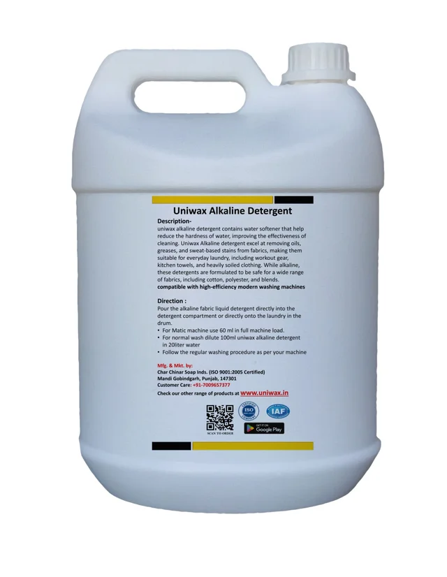Alkaline liquid detergent- High PH stain remover, suitable for top load & front load washing machine. - 5 liter