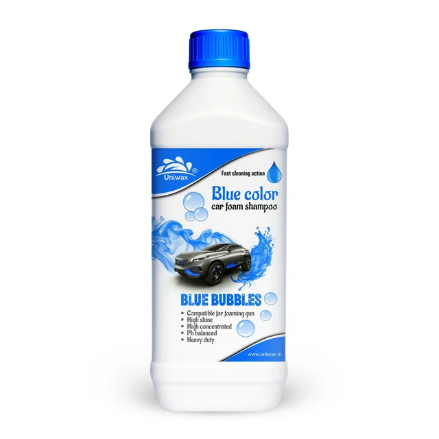 Uniwax Blue Foam Shampoo produces a thick, stable foam for superior cleaning. - 1kg, blue