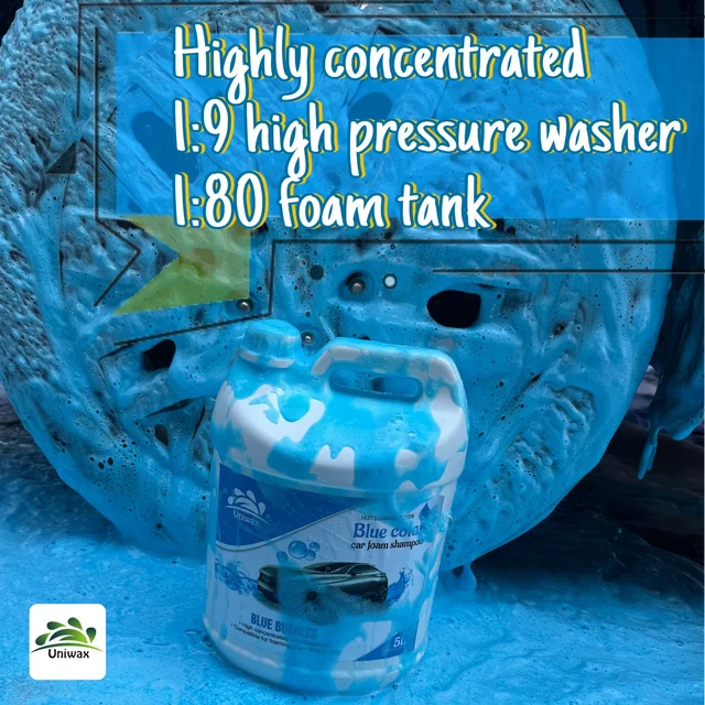 Uniwax Blue Foam Shampoo produces a thick, stable foam for superior cleaning. - 5kg, blue