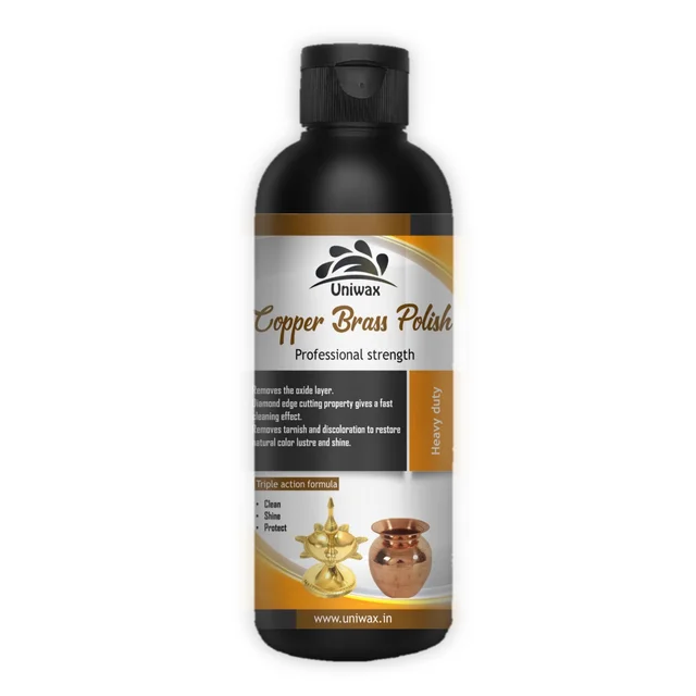 Uniwax Copper & Brass Cleaner – Instantly Removes Tarnish & Restores Shine – Gentle & Effective Metal Polish - 200ml