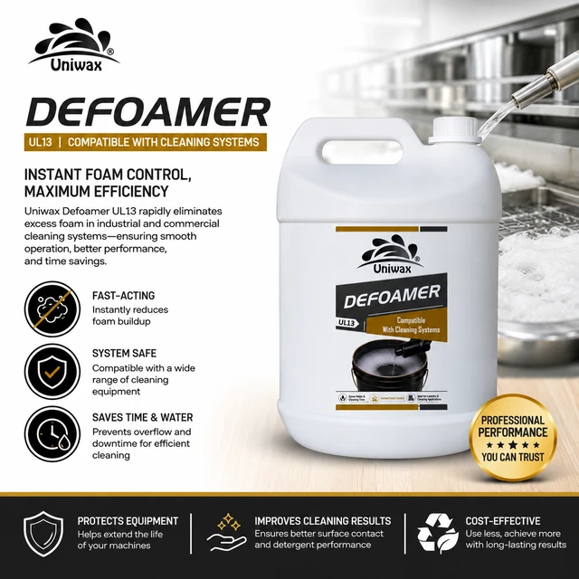 Uniwax Defoamer for Laundry & Industrial Cleaning | Instant Foam Control | Anti Foam Liquid for Detergent Systems | Fast Acting Foam Remover - 5kg