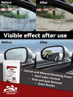 Glass Cleaner Powder Glass Hardwater Remover and Car Headlight Cleaner Removes Yellowish - 200 gram