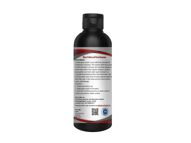 Uniwax Glass Polish Hardwater Remover Glass Cleaner Glass Stain Remover - 200ml