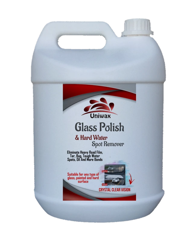 Uniwax Glass Polish – Hard Water Stain Remover & Glass Cleaner – Restores Clarity & Shine - 5kg