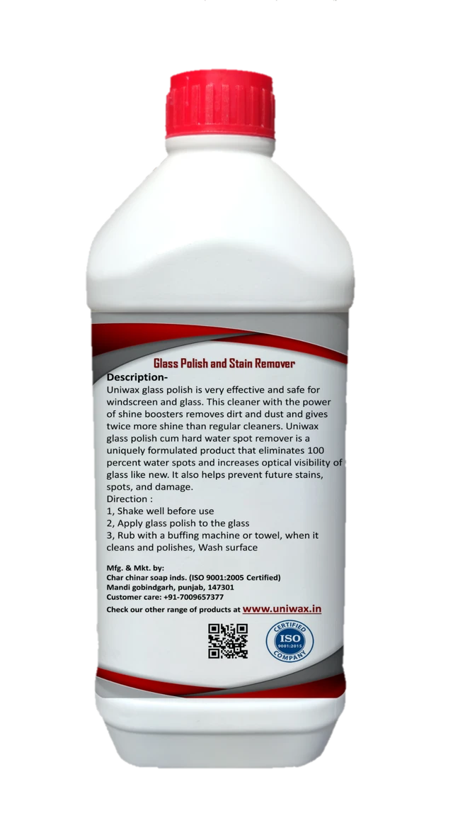 Uniwax Glass Polish – Hard Water Stain Remover & Glass Cleaner – Restores Clarity & Shine - 1kg
