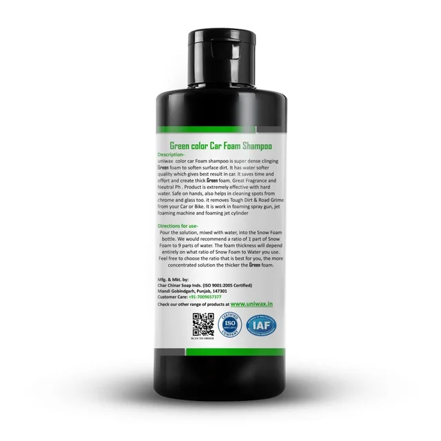 uniwax Green car foam shampoo - 200ml, green