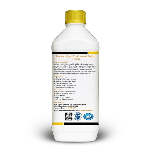 Uniwax Gym Equipment Polish – Rust Protection, Odor Remover & Long-Lasting Shine (UG01) - 1kg