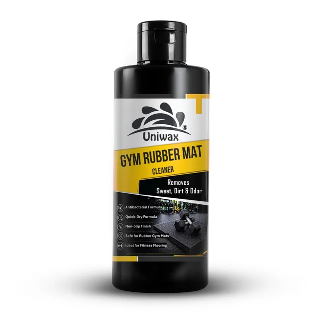 Uniwax Gym Rubber Mat Cleaner 200ml | Antibacterial Gym Floor Cleaner | Removes Sweat, Dirt & Odor | Non-Slip & Quick Dry Formula | Safe for Rubber Gym Mats & Fitness Flooring - 200ml
