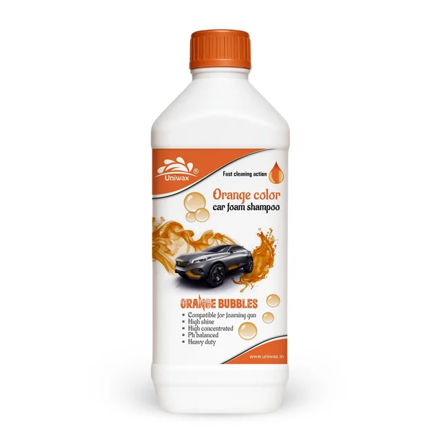 uniwax colour foam shampoo with wax / Produces Thick Coloured Foam Car Washing Liquid - 1kg, Orange