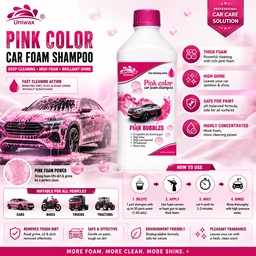 uniwax pink car foam shampoo - 1kg, pink