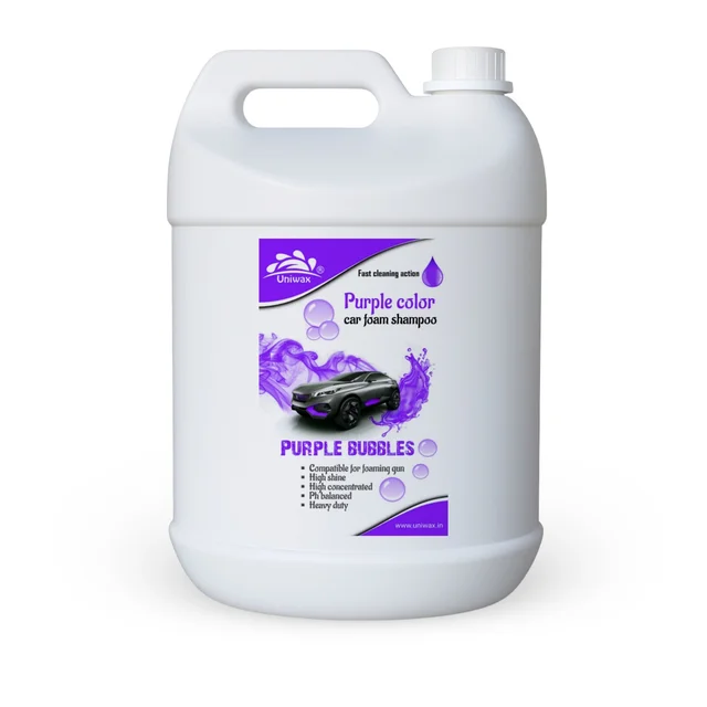 uniwax purple colour foam shampoo with wax / Produces Thick Coloured Foam Car Washing Liquid - 5 KG, Purple