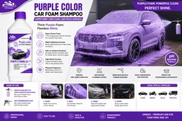 uniwax purple colour foam shampoo with wax / Produces Thick Coloured Foam Car Washing Liquid - 1 kg, Purple