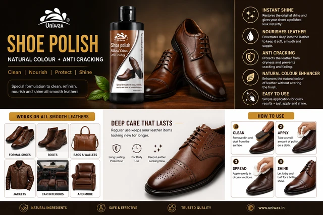 Uniwax Leather Shoe Polish Natural colour – Premium Shoe Shine for All Leather Colors – Nourishes, Protects & Restores – Long-Lasting Gloss - 200 ml