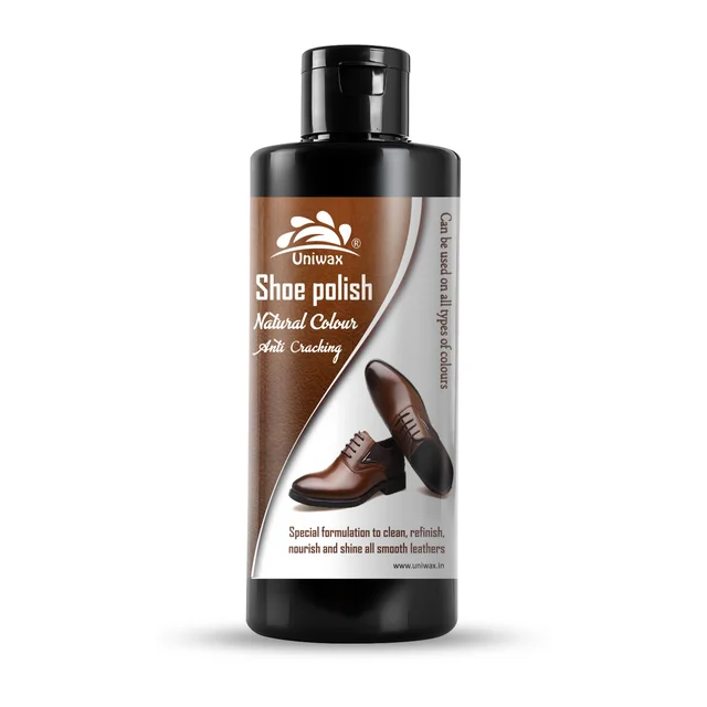 Uniwax Leather Shoe Polish Natural colour – Premium Shoe Shine for All Leather Colors – Nourishes, Protects & Restores – Long-Lasting Gloss - 200 ml