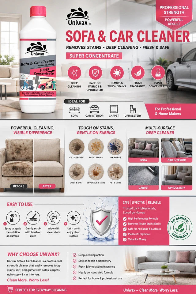 car and sofa dry cleaning chemical concentrate car interior cleaner, sofa cleaner upholstery cleaner - 1kg