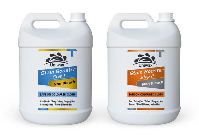 Stain booster for colored cloth pan, gutka, tea, blood, fungus, milk stain remover - 2.5kg Step-1, 2.5kg Step-2, Total -5kg