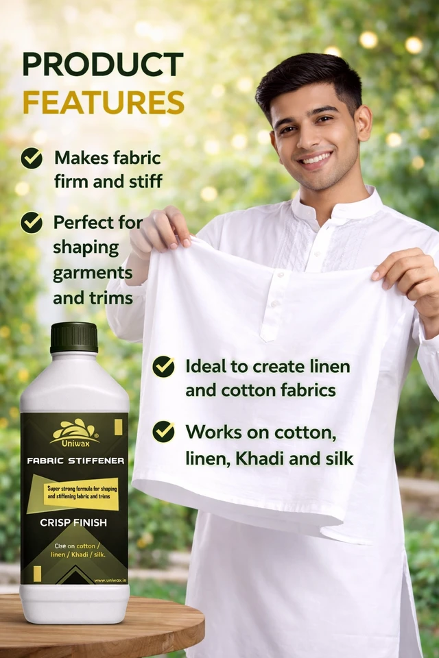 uniwax fabric stiffener, liquid starch / fabric hardener - 1kg