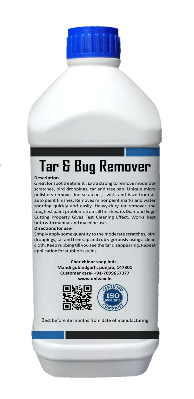 Uniwax Tar & Bug Remover Spray - Fast-Acting Formula for Windshields, Bumpers & Paint, Safe on All Surfaces. - 1 liter