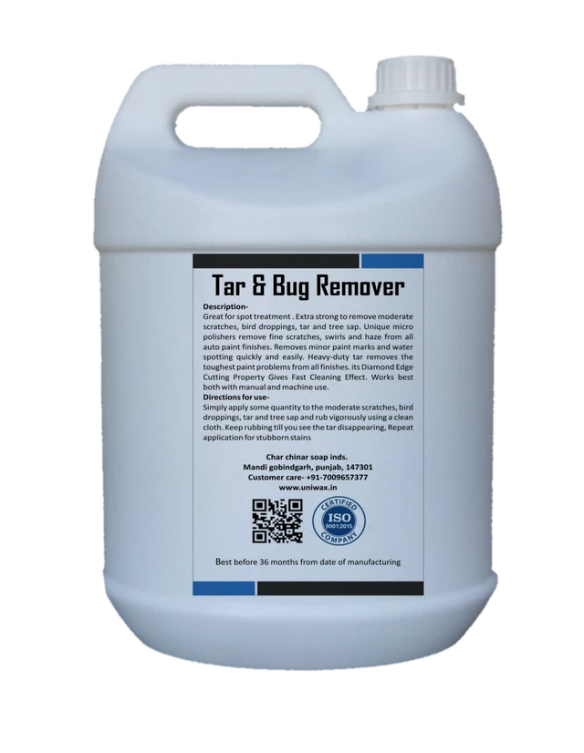 Uniwax Tar & Bug Remover Spray - Fast-Acting Formula for Windshields, Bumpers & Paint, Safe on All Surfaces. - 5 liter