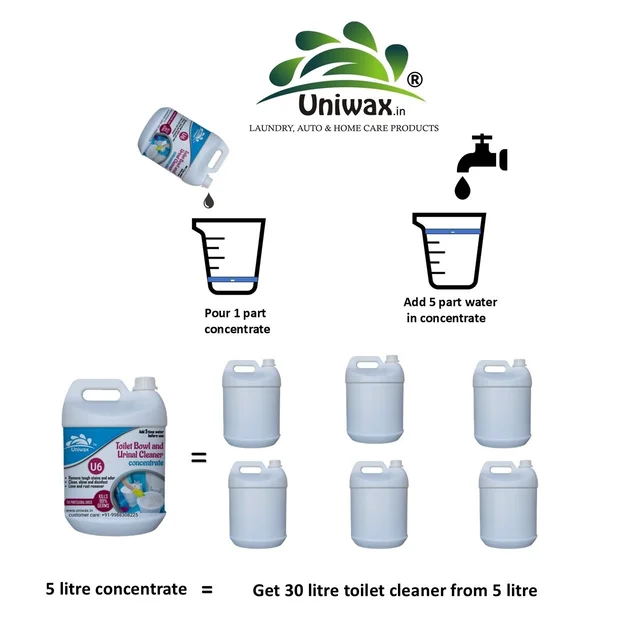 U6 Toilet Cleaner Concentrate – Cost-Effective 5L Makes 30L, Kills Germs & Removes Stains - 5kg