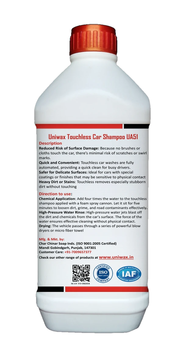 Uniwax Touchless Car shampoo Fast Acting High Foaming - 1liter