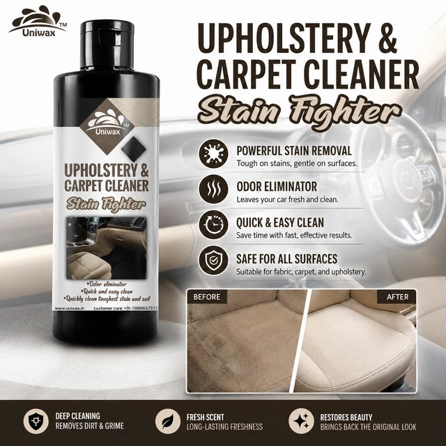 Uniwax Upholstery Cleaner – Car Interior Cleaner for Car Seats, Carpets, Roof Lining & Fabric Upholstery | Sofa & Carpet Cleaner | Deep Cleaning Foam Formula - 200ml