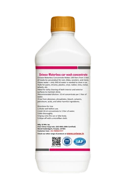 Uniwax drywash or Waterless car wash with wax concentrate Rinseless Car Wash | Eco Friendly Quick Detailer Spray | Exterior Car Cleaning | Car Care Products 1:100 - 1 kg