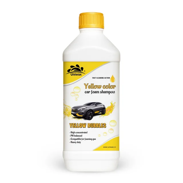 uniwax yellow car colour foam shampoo - 1kg, yellow
