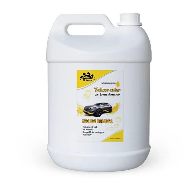 uniwax yellow car colour foam shampoo - 5kg, yellow