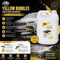 uniwax yellow car colour foam shampoo - 5kg, yellow