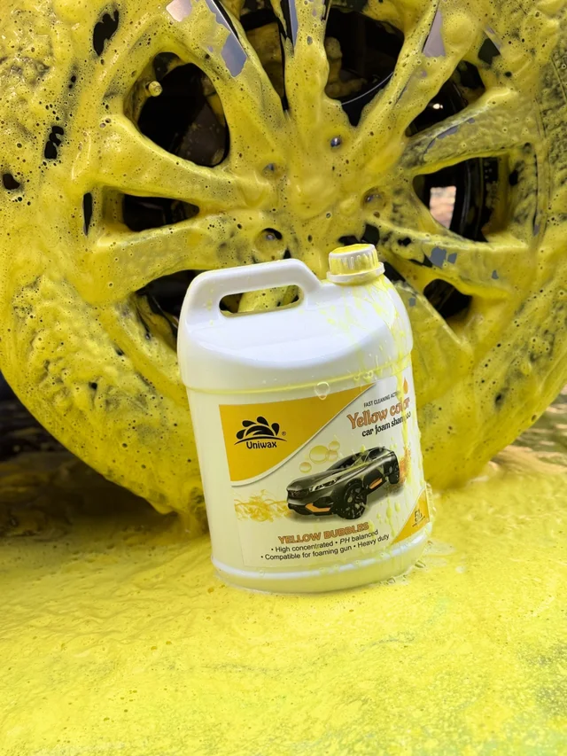 uniwax yellow car colour foam shampoo - 1kg, yellow