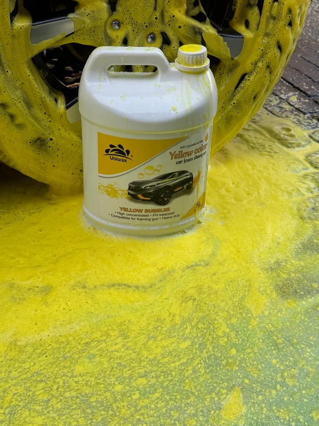 uniwax yellow car colour foam shampoo - 1kg, yellow