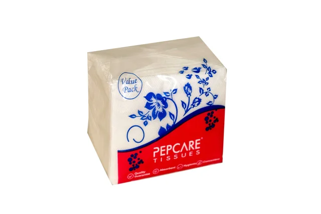 Pepcare Premium Soft Tissue Paper Napkins – 27 × 30 cm | Pack of 4 - 70, 27cm X 30cm, White, 100 Grams