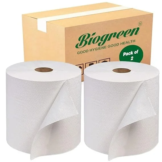 HRT Paper Towel || Fast drying || Highly absorbent ||150 Meters per roll - pack of 2 Universal size Compatible with all dispensers | Core Diameter 40 mmm
