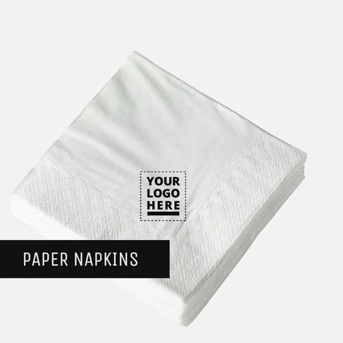 Logo Printed Tissue Paper - 25 Packets - 100 Pulls, 27 cm X 30 cm, White