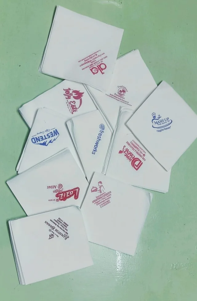 Logo Printed Tissue Paper - 25 Packets - 100 Pulls, 27 cm X 30 cm, White