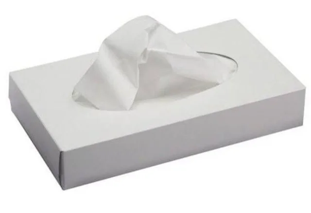 White facial tissue box - 25 Pulls - Pack of 10 - 25, White, 10