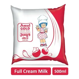 Amul Gold Full Cream Fresh Milk | Pouch - 500 Ml