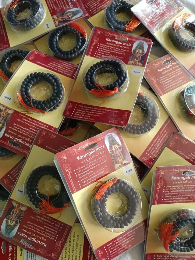 Karungali Mala + Bracelet Combo - 8 mm, Black