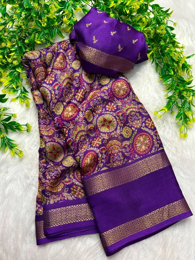 Soft Moss Chiffon Saree With Border 