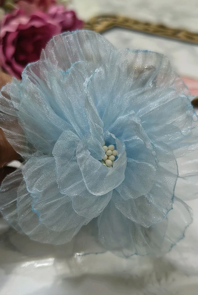 SHEER PEONY CLAW CLIPS - Powder Blue