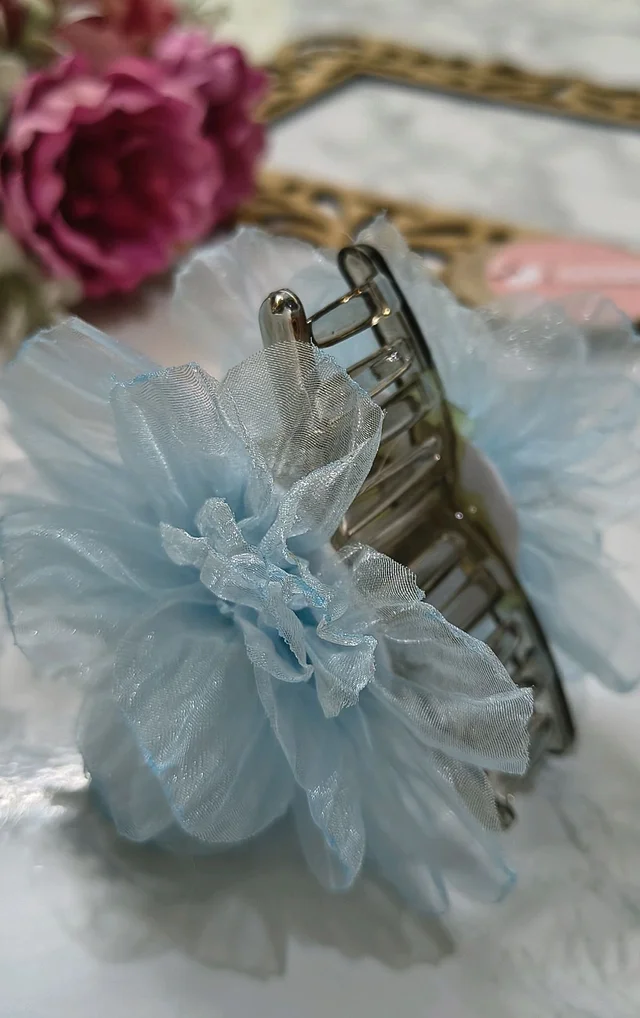 SHEER PEONY CLAW CLIPS - Powder Blue