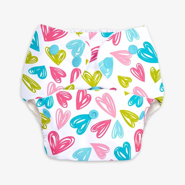 Leak-Proof Reusable Premium Cloth Diaper - Heart (Incl. Ultra-soft 5 layer insert)