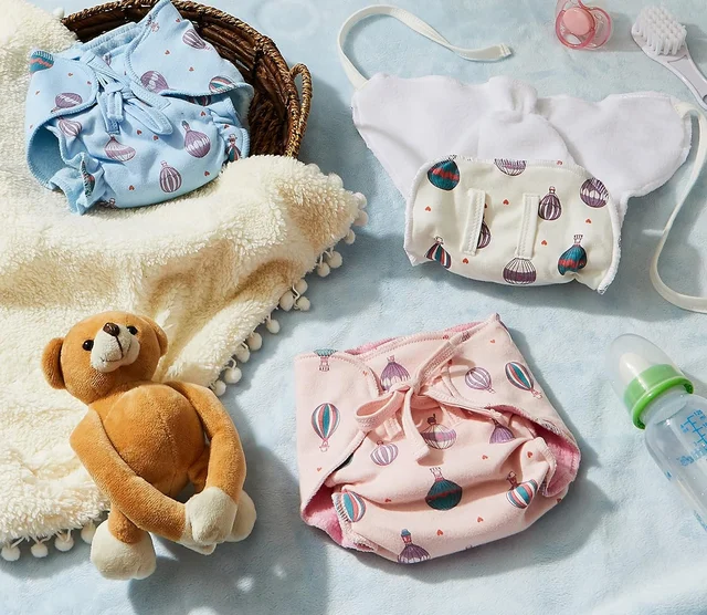 Little Kovai Dry Feel Langots, Lightweight & Breathable Cloth Nappies, Unisex (Pack of 2) - Free Size (3M - 12M)