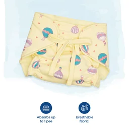 Little Kovai Dry Feel Langots, Lightweight & Breathable Cloth Nappies, Unisex (Pack of 2) - Free Size (3M - 12M)
